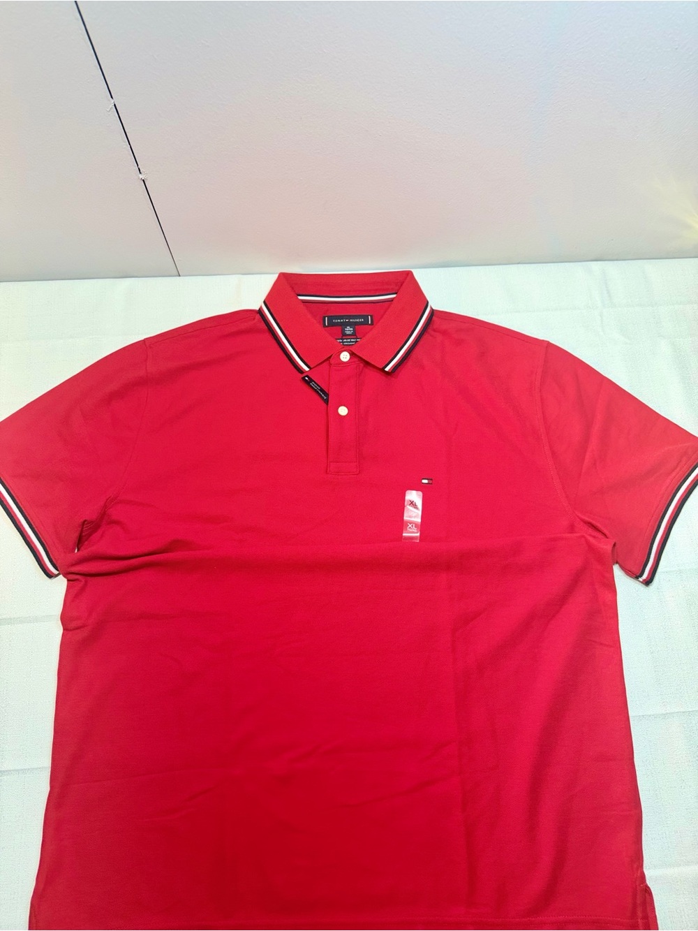 Tommy Hilfiger Red Polo with Contrasting Trim